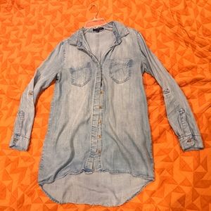 Super soft denim button down shirt/dress